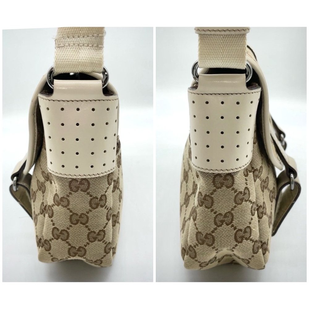 Authentic GUCCI Monogram Brown and Cream Crossbody Bag with Monogram Canvas - Picture 3 of 13